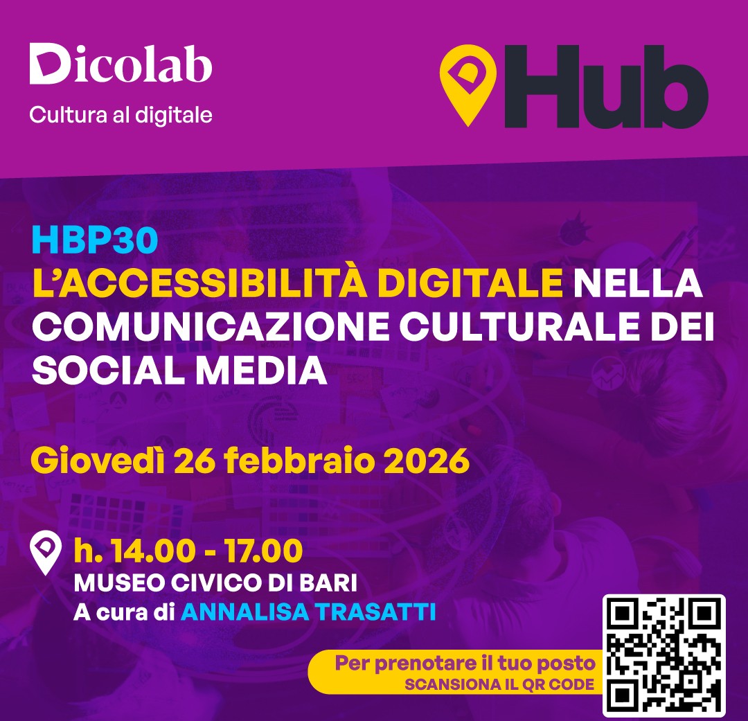 L’accessibilità digitale nella comunicazione culturale dei social media (HBP30) L’accessibilità digitale nella comunicazione culturale dei social media (HBP30)