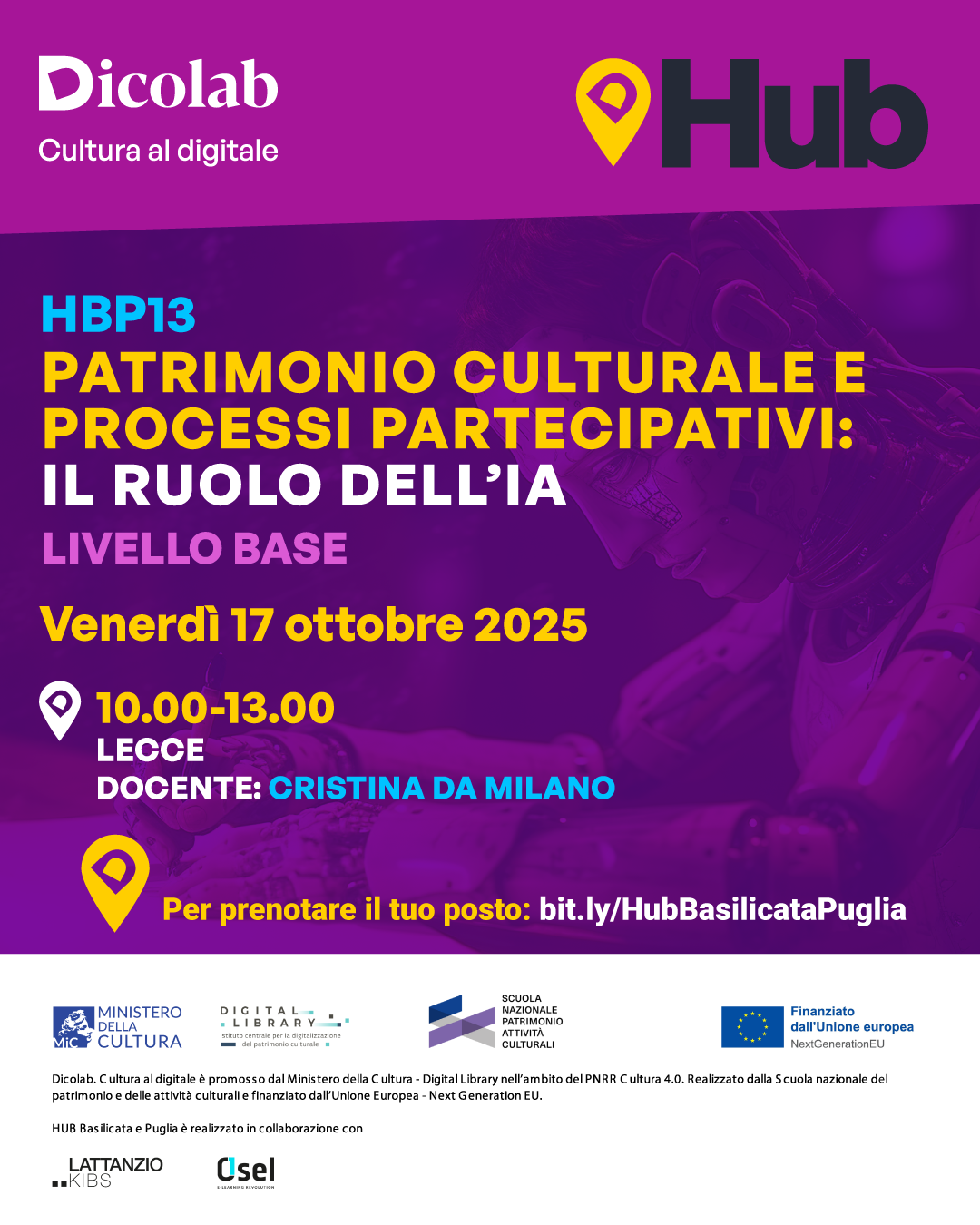 Patrimonio culturale e processi partecipativi: il ruolo dell’IA (Livello base | HBP13) 