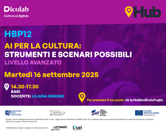 AI per la cultura: strumenti e scenari possibili (Livello avanzato | HBP12) AI per la cultura: strumenti e scenari possibili (Livello avanzato | HBP12)