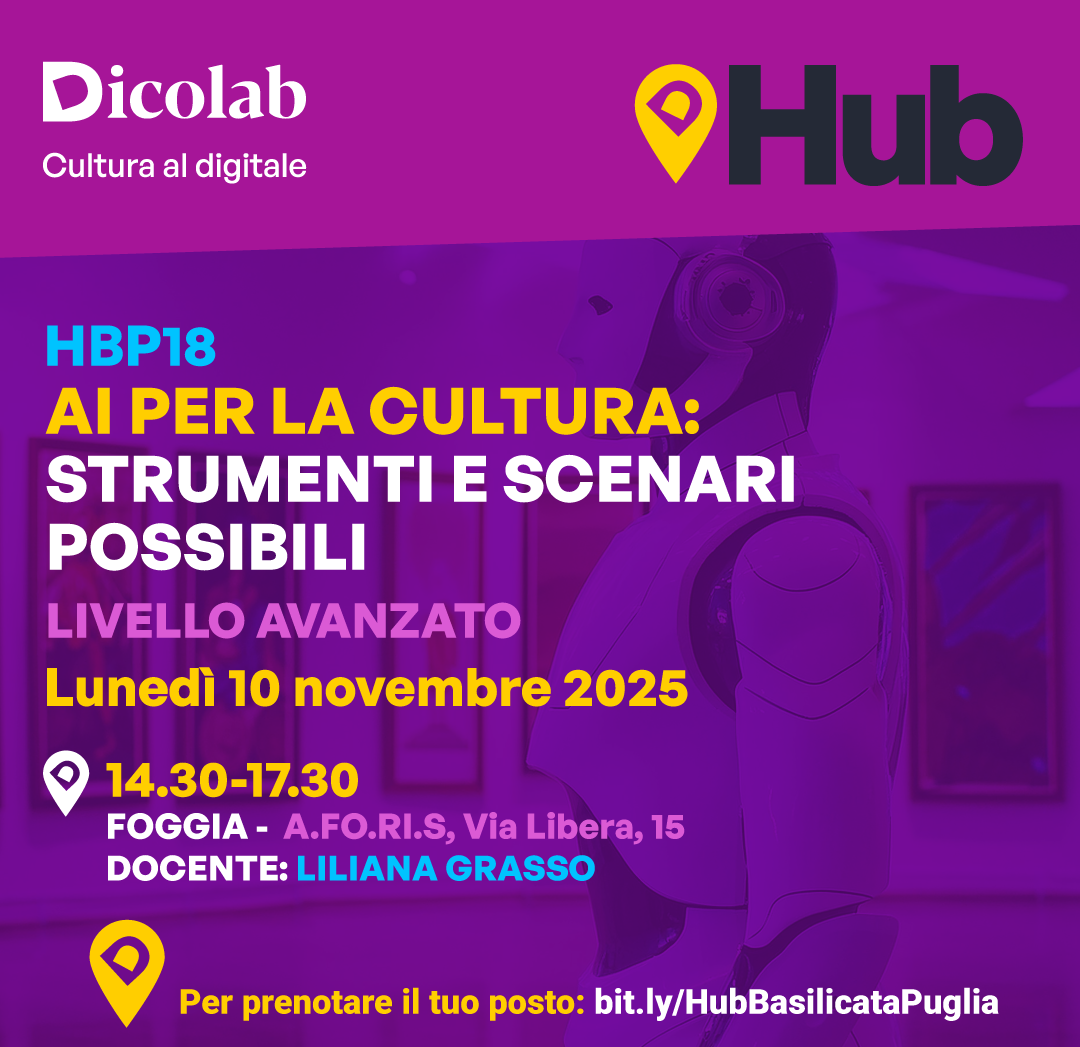 AI per la cultura: strumenti e scenari possibili (Livello avanzato | HBP18)